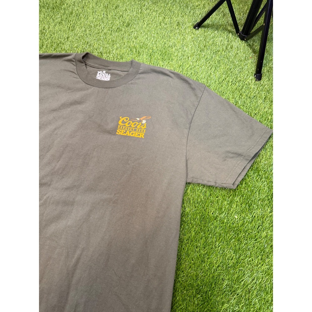 Seager x Coors Banquet Beer Western Wildlife Graphic T-Shirt Mens XL Olive Green